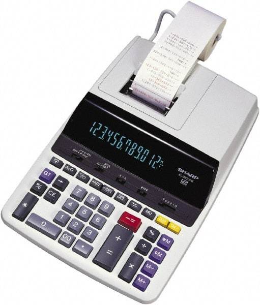 Sharp - Fluorescent Printing Calculator - 17mm Display Size, Light Gray, AC Powered, 16.1" Long x 10" Wide - Strong Tooling