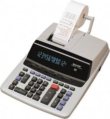 Sharp - Fluorescent Printing Calculator - 9-7/8 x 13-5/8 Display Size, Light Gray, AC Powered, 4-1/2" Long x 10-5/8" Wide - Strong Tooling