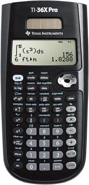 Texas Instruments - LCD Scientific Calculator - 3-3/8 x 7-1/4 Display Size, Black, Battery & Solar Powered, 9.7" Long x 6-1/2" Wide - Strong Tooling