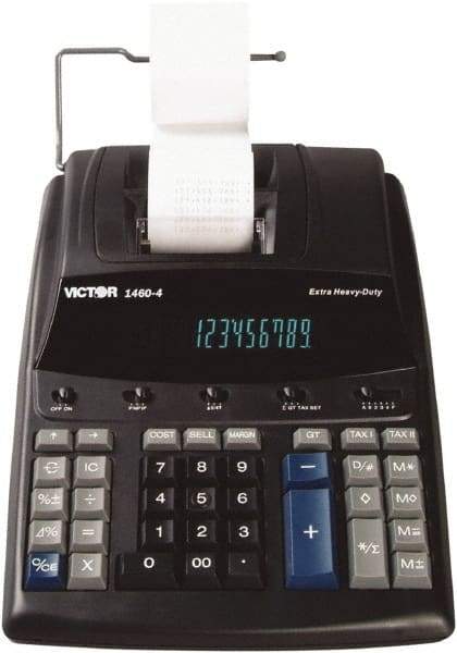 Victor - Fluorescent Printing Calculator - 8-1/2 x 12-1/4 Display Size, Black, AC Powered, 15.6" Long x 10-1/2" Wide - Strong Tooling