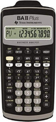 Texas Instruments - LCD Financial Calculator - 3 x 6 Display Size, Black, Battery Powered, 2.4" Long x 6-1/2" Wide - Strong Tooling