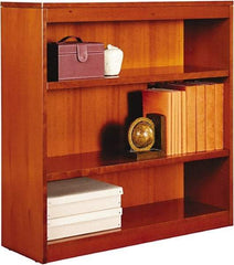 ALERA - 3 Shelf, 36" High x 35-5/8" Wide Bookcase - 13-1/8" Deep, Wood Veneer, Medium Cherry - Strong Tooling