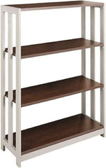 Linea Italia - 3 Shelf, 43-1/4" High x 31-1/2" Wide Bookcase - 11-1/2" Deep, Woodgrain Laminate, Mocha - Strong Tooling