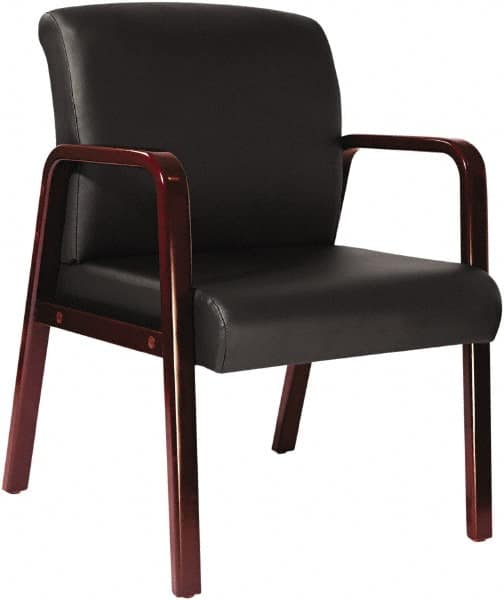 ALERA - Black Soft Leather Guest Chair - 24" Wide x 33-1/4" High - Strong Tooling