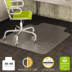 Deflect-o - 48" Long x 36" Wide, Chair Mat - Rectangular, Beveled Edge Style - Strong Tooling