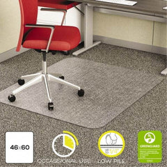 Deflect-o - 60" Long x 46" Wide, Chair Mat - Rectangular, Straight Edge Style - Strong Tooling