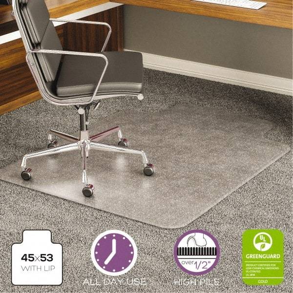 Deflect-o - 53" Long x 45" Wide, Chair Mat - Rectangular, Beveled Edge Style - Strong Tooling