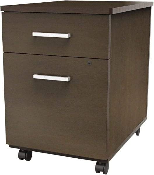 Linea Italia - 16-1/2" Wide x 23-5/8" High x 19-3/4" Deep, 2 Drawer Pedestal - Laminate, Mocha - Strong Tooling