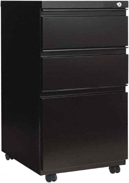 ALERA - 14-7/8" Wide x 28-1/4" High x 23-1/8" Deep, 3 Drawer Pedestal - Steel, Black - Strong Tooling