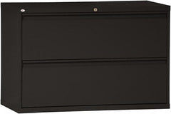 ALERA - 42" Wide x 28-3/8" High x 19-1/4" Deep, 2 Drawer Lateral File - Steel, Black - Strong Tooling