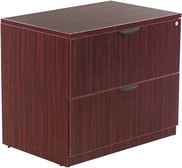 ALERA - 34" Wide x 29-1/2" High x 22-3/4" Deep, 2 Drawer Lateral File - Woodgrain Laminate, Mahogany - Strong Tooling