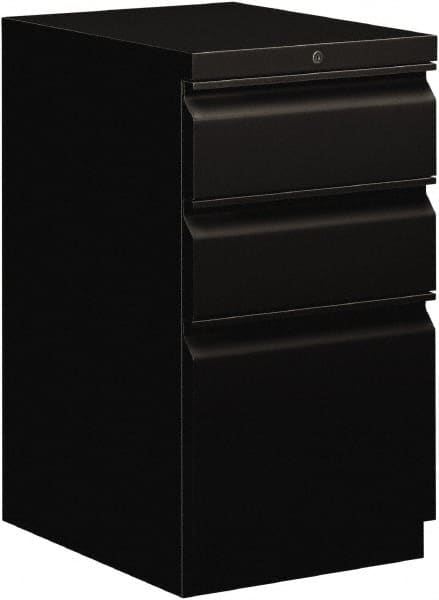 Hon - 15" Wide x 28" High x 19-7/8" Deep, 3 Drawer Pedestal - Steel, Black - Strong Tooling