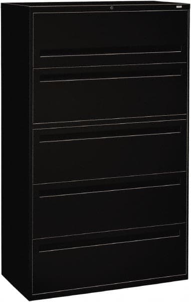 Hon - 42" Wide x 67" High x 19-1/4" Deep, 5 Drawer Roll-Out, Roll-Out Posting - Steel, Black - Strong Tooling