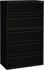 Hon - 42" Wide x 67" High x 19-1/4" Deep, 5 Drawer Roll-Out, Roll-Out Posting - Steel, Black - Strong Tooling