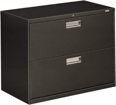 Hon - 36" Wide x 28-3/8" High x 19-1/4" Deep, 2 Drawer Lateral File - Steel, Charcoal - Strong Tooling