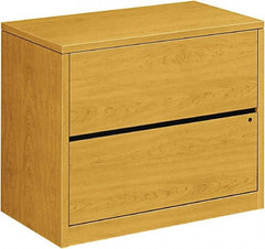 Hon - 36" Wide x 29-1/2" High x 20" Deep, 2 Drawer Lateral File - Woodgrain Laminate, Harvest - Strong Tooling