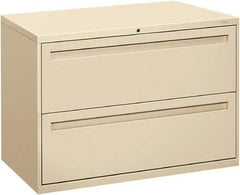 Hon - 42" Wide x 28-3/8" High x 19-1/4" Deep, 2 Drawer Lateral File - Steel, Putty - Strong Tooling