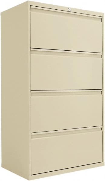 ALERA - 30" Wide x 53-1/4" High x 19-1/4" Deep, 4 Drawer Lateral File - Steel, Putty - Strong Tooling