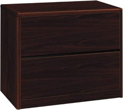 Hon - 36" Wide x 29-1/2" High x 20" Deep, 2 Drawer Lateral File - Laminate, Mahogany - Strong Tooling