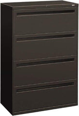 Hon - 36" Wide x 53-1/4" High x 19-1/4" Deep, 4 Drawer Lateral File - Steel, Charcoal - Strong Tooling