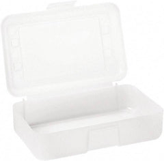 ADVANTUS - 1 Compartment, 8-1/2" Wide x 2-1/2" High x 5-1/2" Deep, Pencil Box with Lid - Polypropylene, Clear (Color) - Strong Tooling