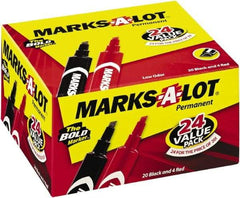 Marks-A-Lot - Red & Black Permanent Marker - Chisel Tip, AP Nontoxic Ink - Strong Tooling