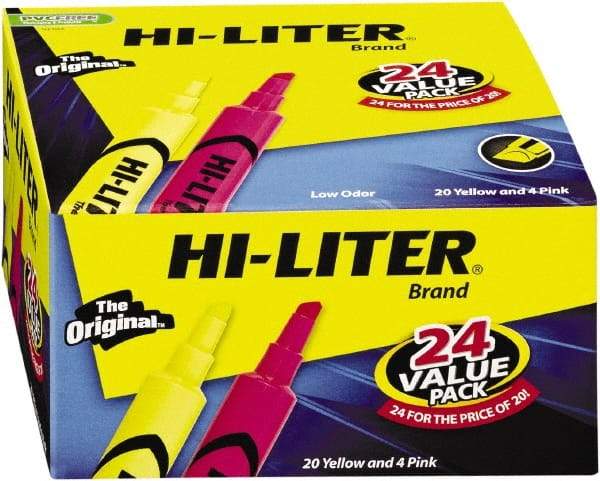 HiLiter - Pink, Yellow Highlighter - Chisel Tip, AP Nontoxic Ink - Strong Tooling