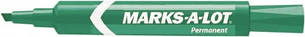 Marks-A-Lot - Green Permanent Marker - Chisel Tip, AP Nontoxic Ink - Strong Tooling