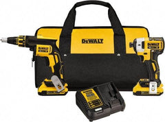 DeWALT - 20 Volt Cordless Tool Combination Kit - Includes Brushless Drywall Screwgun & 1/4" Brushless 3-Speed Impact Driver, Lithium-Ion Battery Included - Strong Tooling