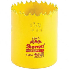 Starrett - 1-7/8" Diam, 2" Cutting Depth, Hole Saw - High Speed Steel Saw, Toothed Edge - Strong Tooling