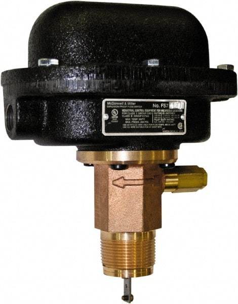 McDonnell & Miller - 300 psi, Brass Housing, Adjustable Paddle Flow Switch - 7.7 Flow Set Point, 35,004 Flow Point cc/min, 4.8 to 998 GPM, 120/240 Voltage, 1-1/4 Inch Thread Size - Strong Tooling