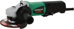 Hitachi - 4-1/2" Wheel Diam, 10,000 RPM, Corded Angle & Disc Grinder - 5/8-11 Spindle, 120 Volts, 9.5 Amps - Strong Tooling