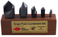 5 Pc Set 100° Single Flute Countersinks - Strong Tooling