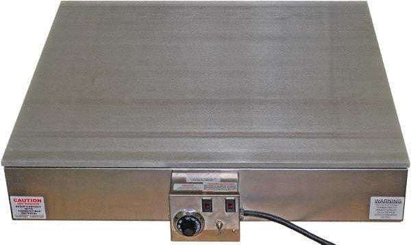 Valad Electric Heating - 36" Long x 36 Wide x 7" High, 220 Volt Hot Plate - 100 to 550°F, 1 Burner, Aluminum Plate, 6000 Watt, 27.3 Amps, 304 Stainless Steel Base - Strong Tooling