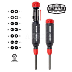 Bit Screwdrivers; Tip Type: Flat; Phillips; Square; Torx Pin; Spanner; Screwdriver Size Range: Spanners: #6, #8, #10, #12; Slotted 4, 6; T10; Phillips #1-#3; Square #1; T15; Square #2; Phillips Point Size: #0; #1; #2; #3