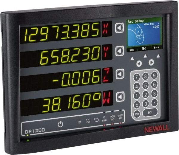 Newall - 3 Axes, Milling, Turning, Grinding & Lathe Compatible DRO Counter - LED Display, Programmable Memory - Strong Tooling