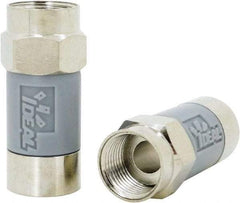 Ideal - Straight, F Type Compression Coaxial Connector - Compatible with RG6, Gray Housing - Strong Tooling