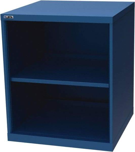 LISTA - 2 Shelf, 33-1/2" High x 28" Wide Bookcase - 28-1/2" Deep, Steel, Blue - Strong Tooling