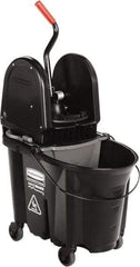 Rubbermaid - 35 Qt Plastic Steel Bucket & Wringer - 510.54mm Long x 927.1mm High x 398.78mm Wide, Black - Strong Tooling