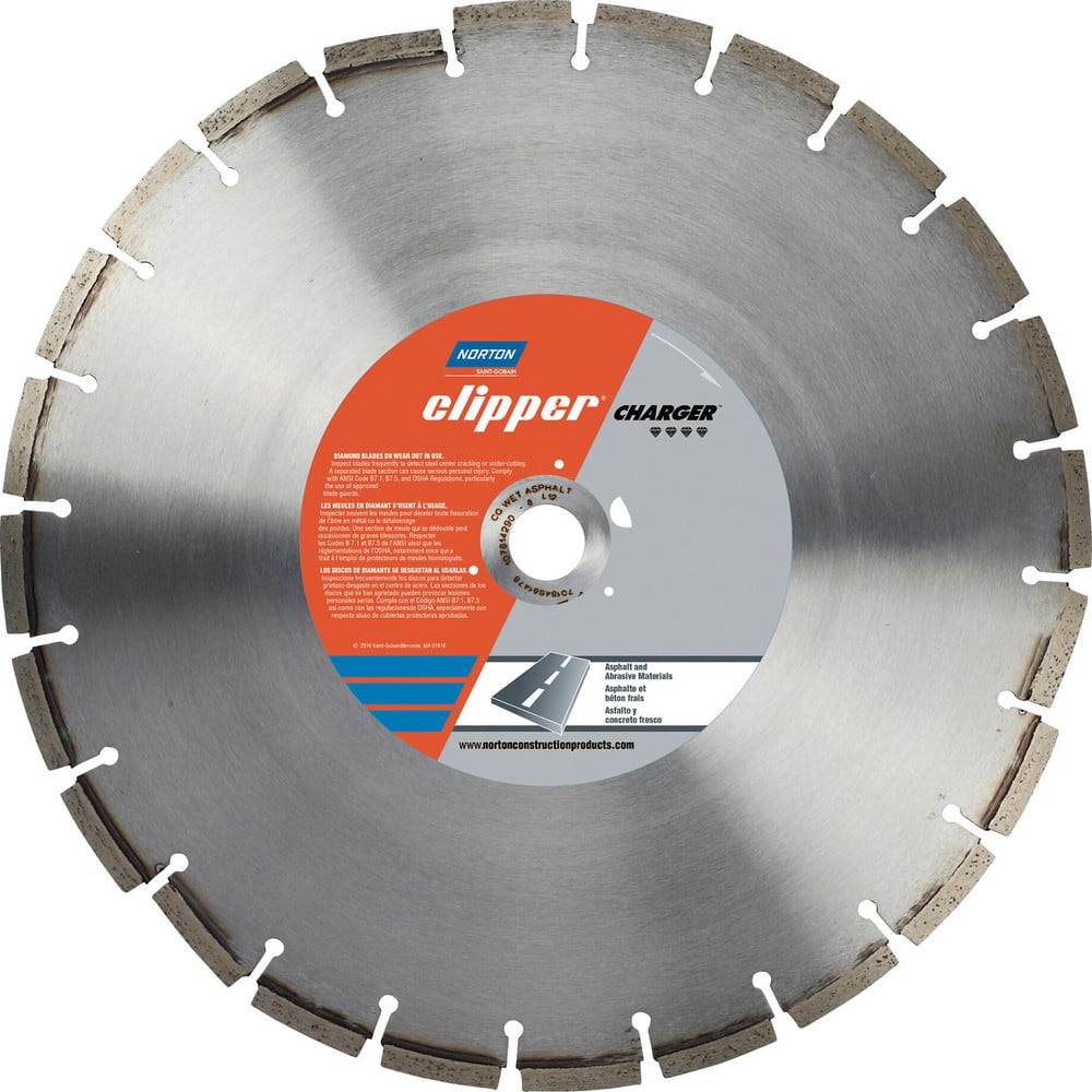 Wet & Dry Cut Saw Blade: 14″ Dia, 1″ Arbor Hole, 0.125″ Kerf Width, 20 Teeth High Speed Steel Teeth, Use on Concrete, Standard Arbor