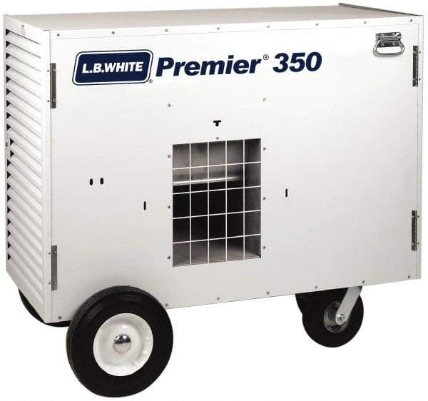 LB White - 350,000 BTU Rating, Two Stage Ductable Unit Heater - 9,000 Sq Ft Max Heating Area, 500 Gal Tank Capacity, Fuel with Propane - Strong Tooling