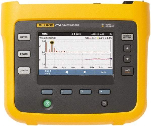 Fluke - 3 Phase, 1 to 500 Amp Capability, Power Meter - Strong Tooling