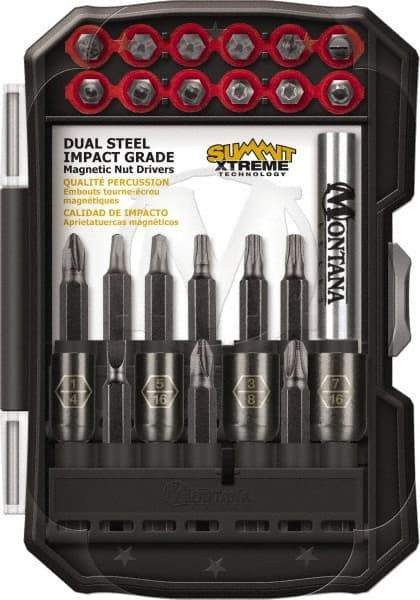 Montana - 26 Piece, Power Driving Set - 0.05 to 1/4" Hex, #1, #2, 1/4" Drive - Strong Tooling