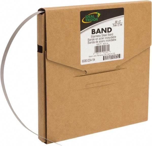 IDEAL TRIDON - Stainless Steel Banding Strap Roll - 3/4" Wide x 0.03" Thick - Strong Tooling