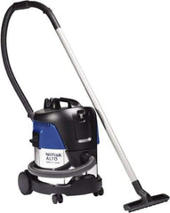 Nilfisk - 5 Gal Stainless Steel Tank, Electric Powered Wet/Dry Vacuum - 1.34 Peak hp, 120 Volt, 8.3 Amps, 11-1/2' Hose Fitting, Washable Wet/Dry, Accessories Included - Strong Tooling