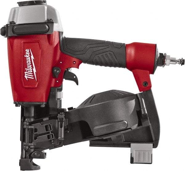 Milwaukee Tool - 1-3/4" Nail Length, 2-1/2 to 3.8mm Nail Diam, 0.12 Gauge Roofing Air Nailer - Strong Tooling