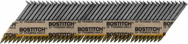 Stanley Bostitch - 12 Gauge 0.113" Shank Diam 2" Long Framing Nails for Power Nailers - Steel, Bright Finish, Smooth Shank, Angled Stick Paper Tape Collation, Round Head - Strong Tooling