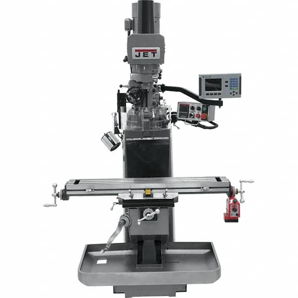 Jet - 9" Table Width x 49" Table Length, Electronic Variable Speed Control, 3 Phase Knee Milling Machine - 3 hp - Strong Tooling