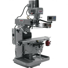 Jet - 10" Table Width x 50" Table Length, Electronic Variable Speed Control, 3 Phase Knee Milling Machine - 3 hp - Strong Tooling