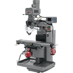 Jet - 10" Table Width x 50" Table Length, Electronic Variable Speed Control, 3 Phase Knee Milling Machine - 3 hp - Strong Tooling